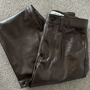 Abercrombie brown faux leather pants